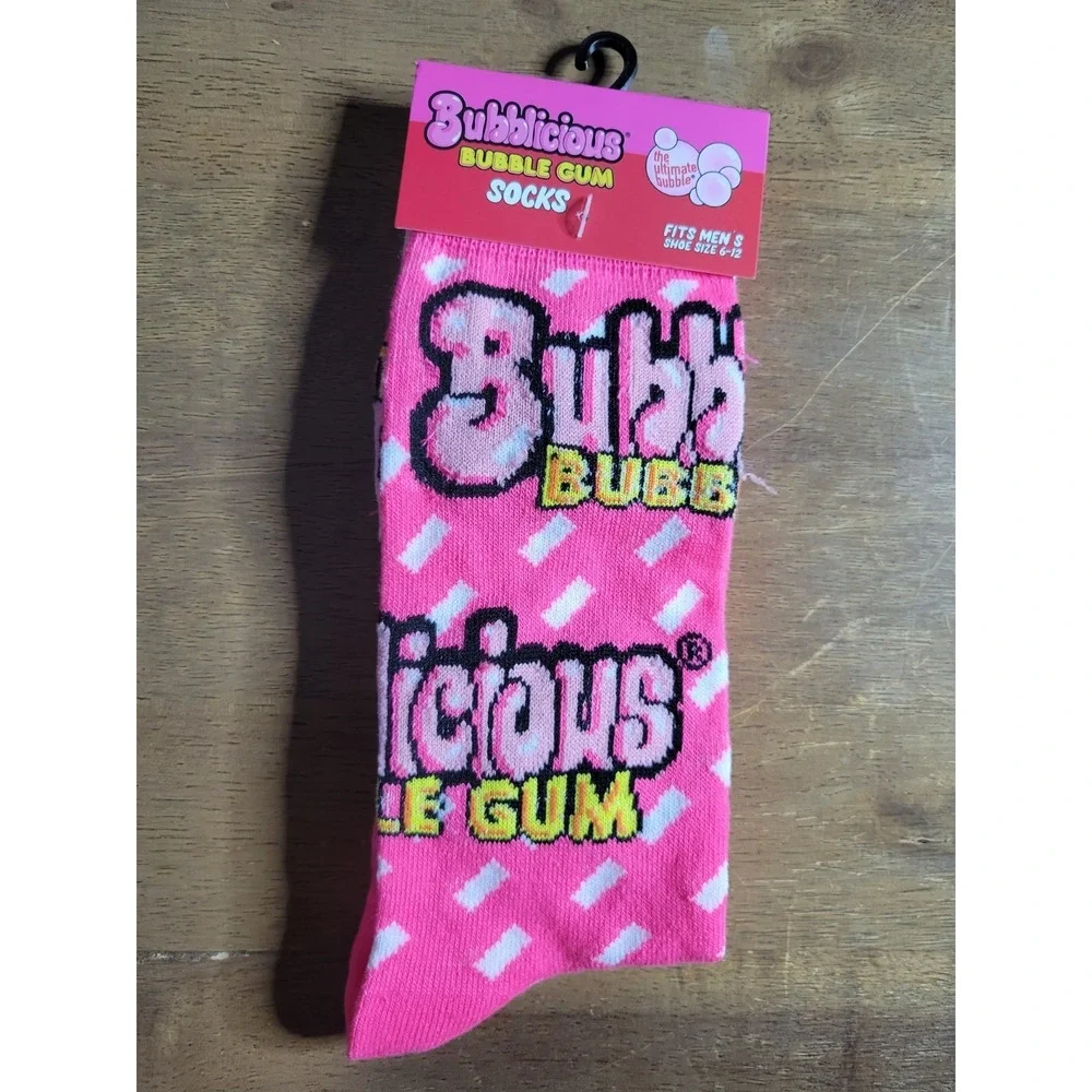 Bubblicious Bubble Gum Socks Size 6-12 Funwear Pink Bright Colorful New‎